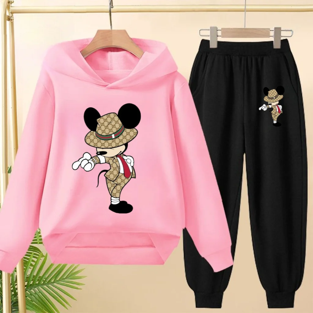 

Children jogging Autumn Spring Trend Letter Print 2pcs Hoodie+Pants Tracksuits 3-12 Years Boys Girls Casual Outfits Clothes Suit