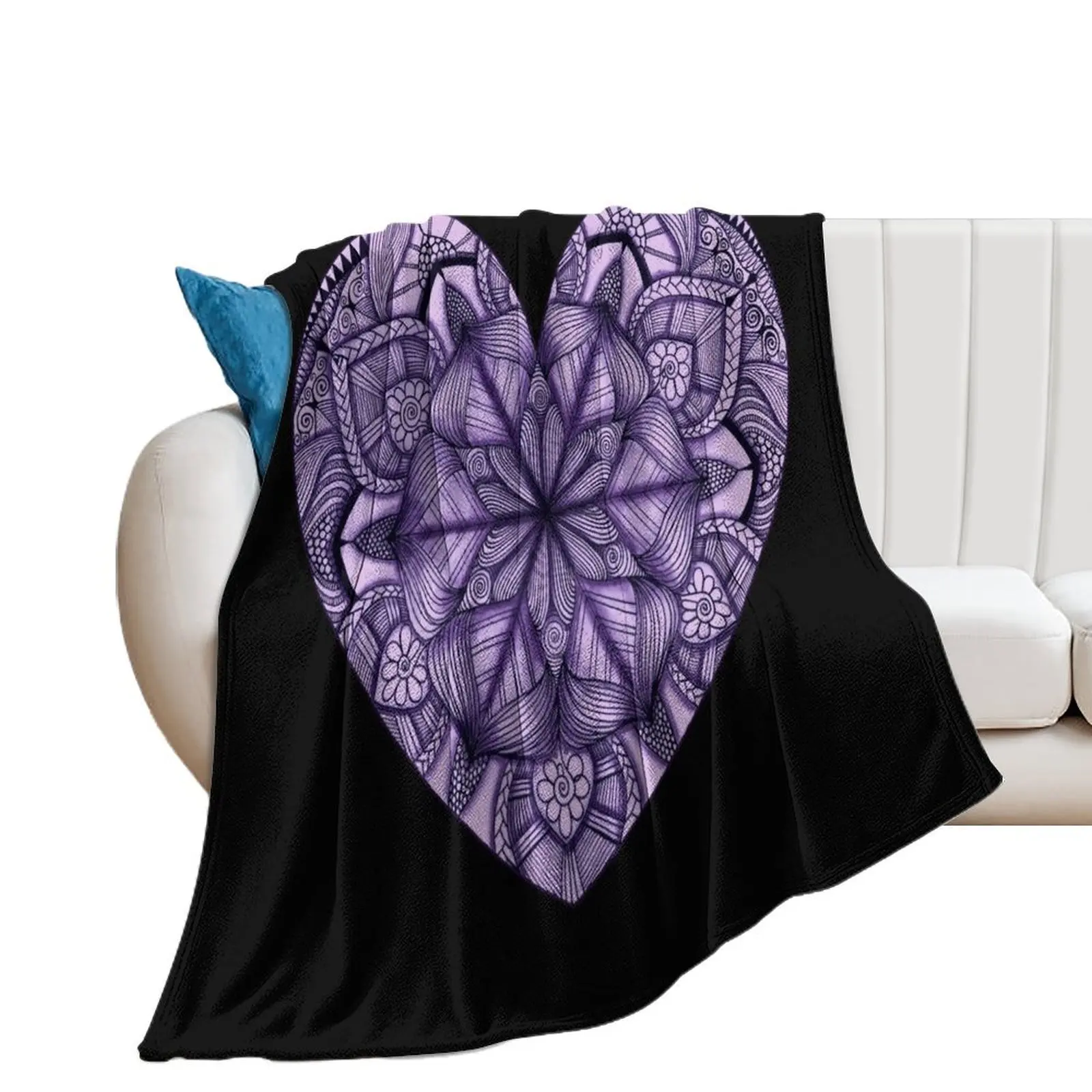 Purple Heart Throw Blanket Warm Soft Beds Blankets