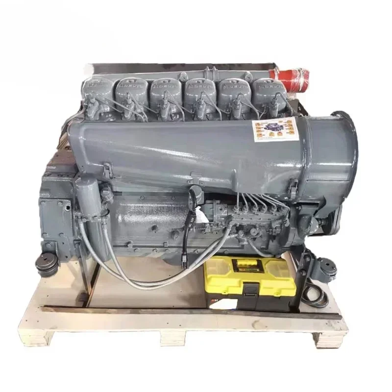 famous concrete cement block making air cooled 6 cylindres moteur  engine with gearbox motor set for sale deutz F6L912