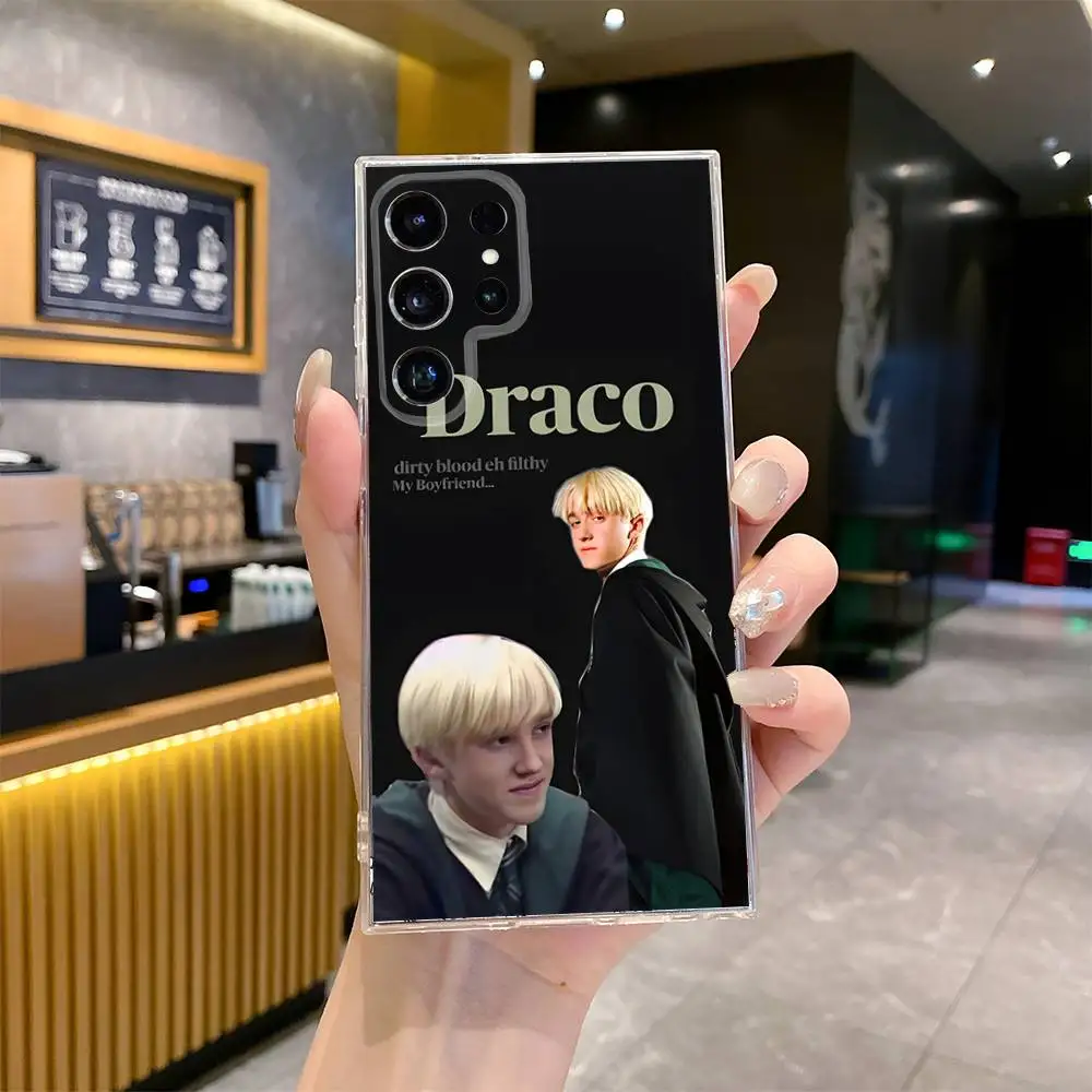 배우 D-드래코 말포이 전화 케이스 삼성 S24,30,21,22,23,20 FE,lite,PIus,Ultra,5G,Note,9,10 투명 커버