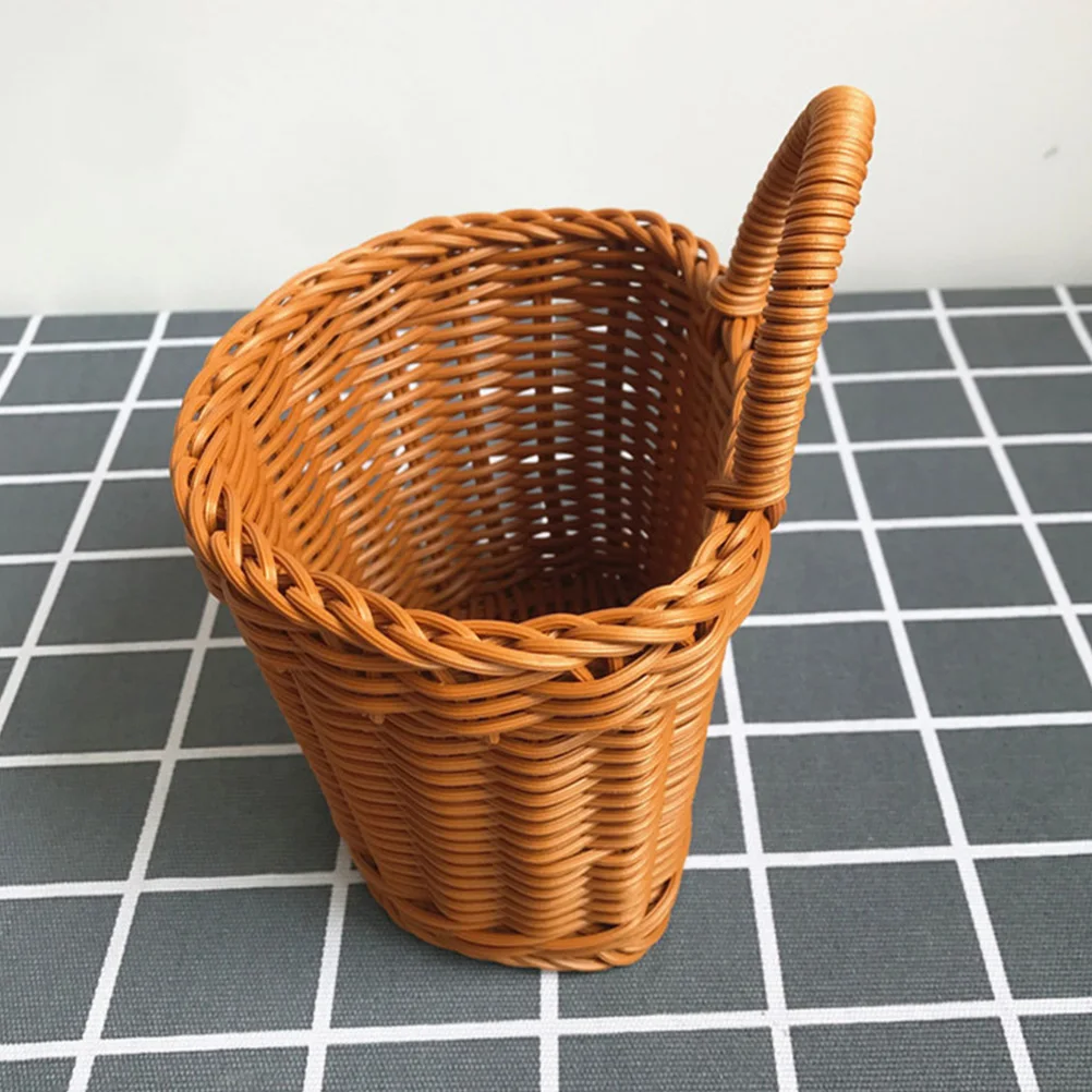 

Wall Hanging Storage Basket Woven Kitchen Basket for Vegetable Produce Hanger Rattan Hotel Coffee Shop Flower