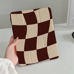 Checkerboard Tablet Cases For iPad Air 2024 Pro 11 inch 2025 iPad Air 5/4 10.9 10th 10.2 9.7 inch Air3 10.5 mini 6/5 Cover Cases