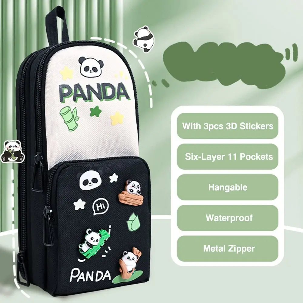 

Portable Six-Layer 11 Pockets Pen Bag Capybara Schoolbag Type Pencil Case Panda Large Capacity Storage Bag School Office