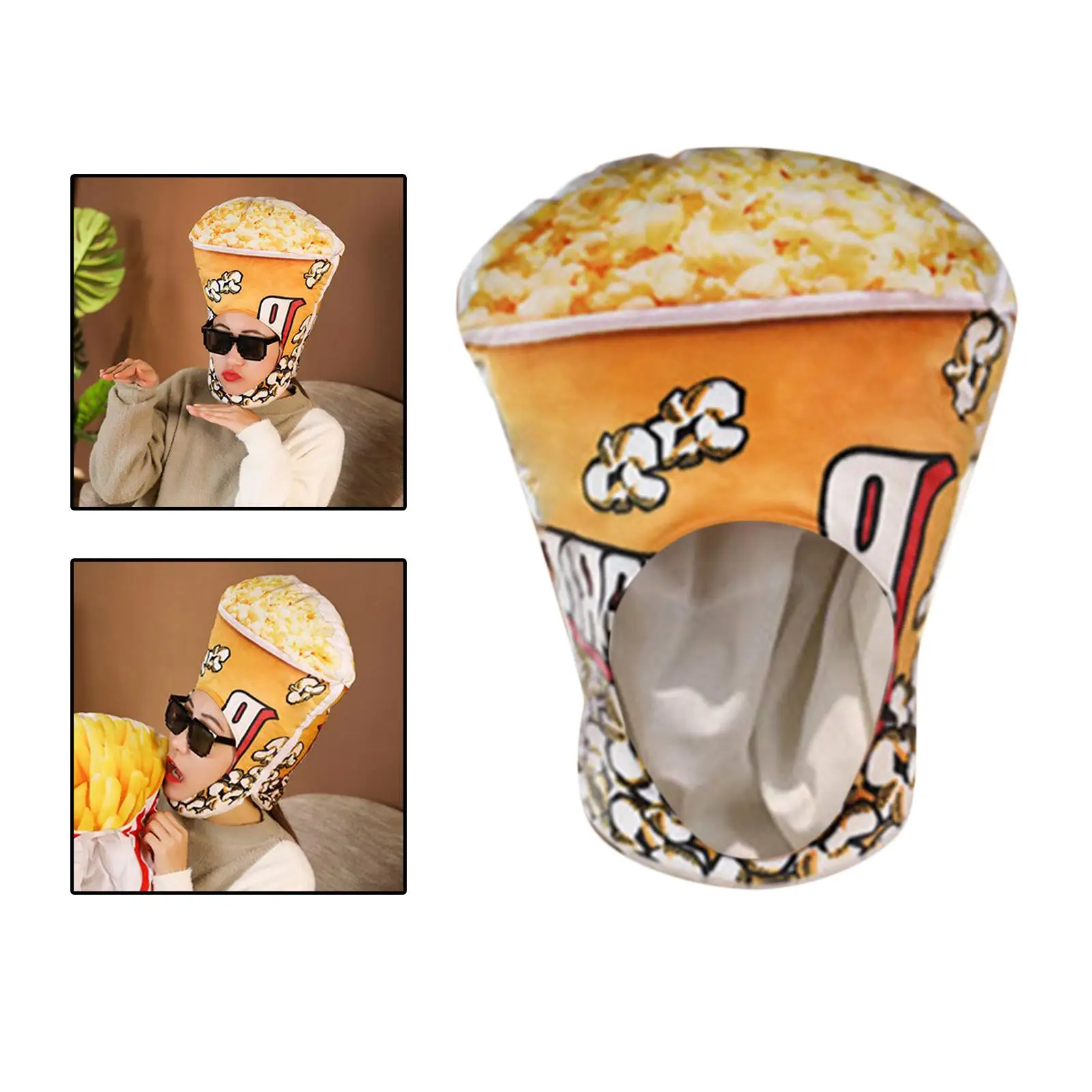 Lovely Plush Popcorn Hat Party Costume Hat Halloween Carnival Festival