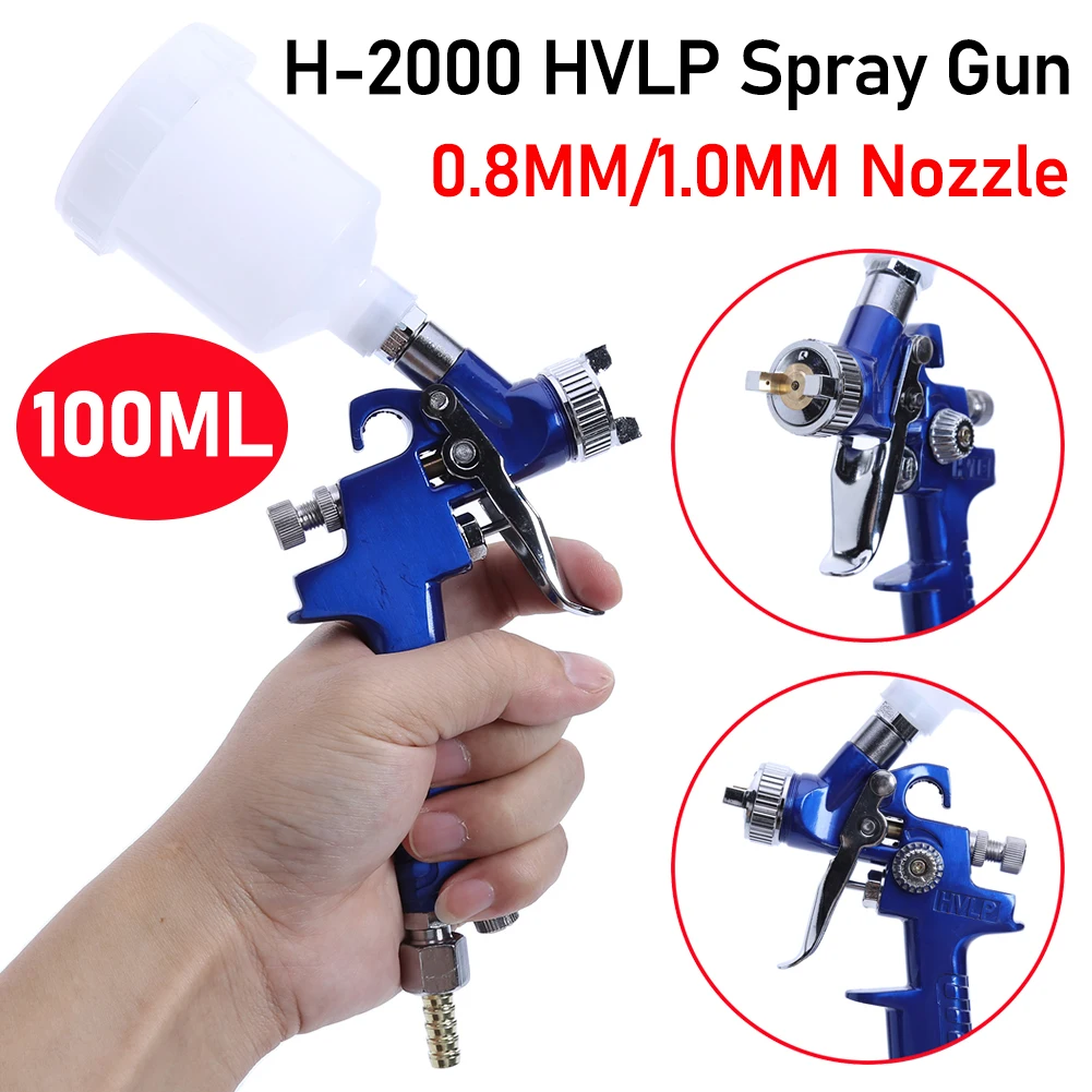 

0.8MM/1.0MM Nozzle H-2000 HVLP Spray Gun For Painting Car Professional Mini Air Paint Guns Airbrush Aerograph