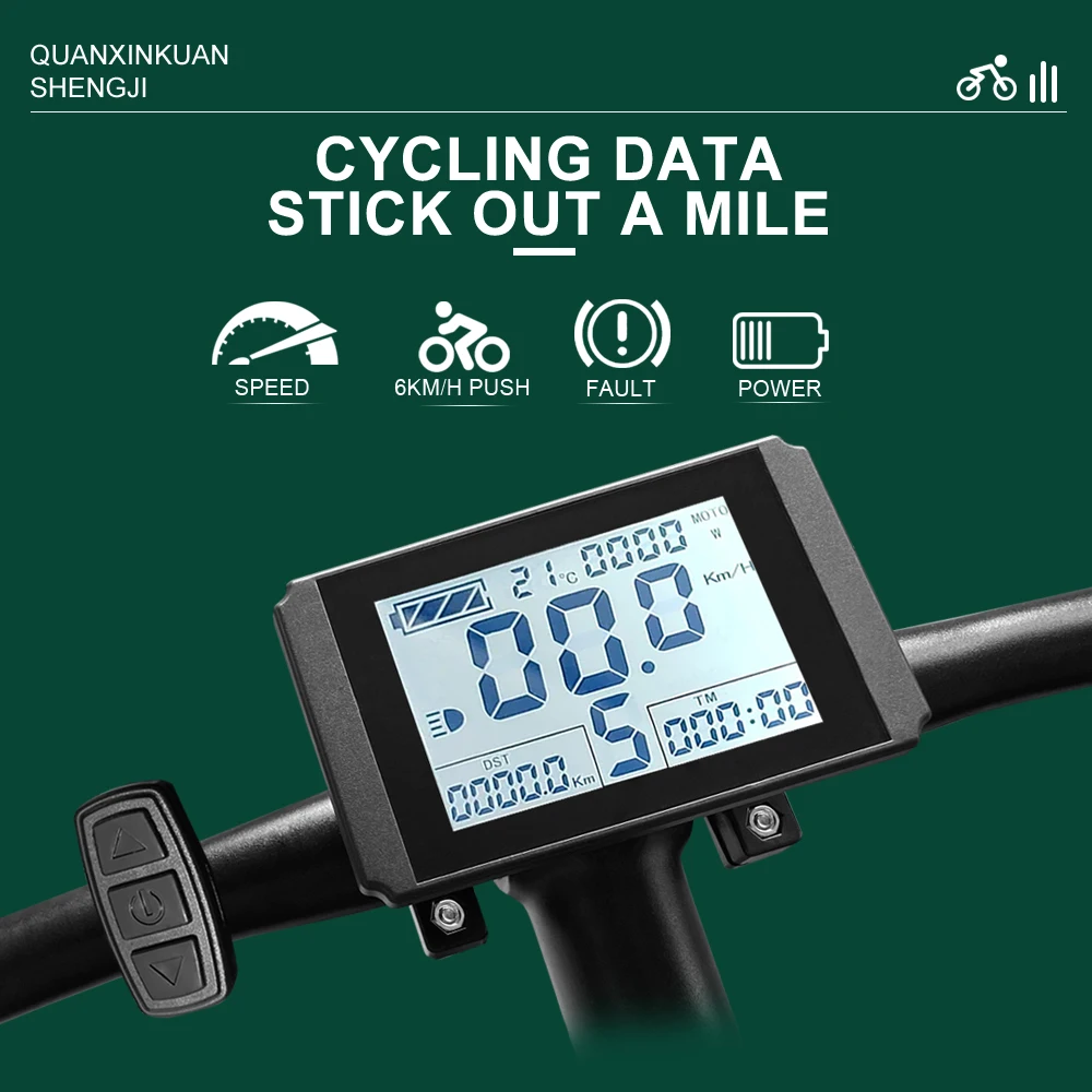 KT LCD10H Display Electric Bicycle Large Screen Display LCD-10-H 24V/36V/48V KUNTENG Display for Ebike Conversion Kit
