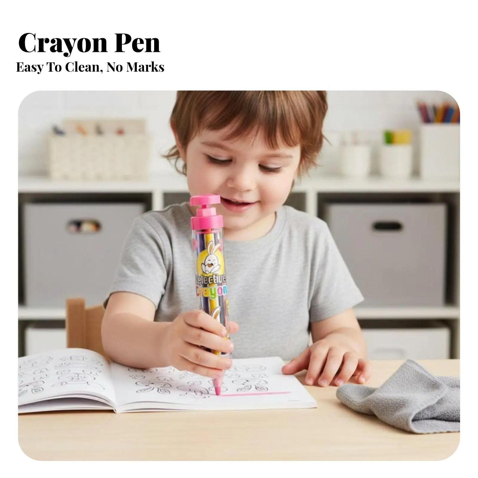 Push-Action Multi-Crayon Pen Water-Soluble kids' Art Supply Break-Resistant for Preschoolers, Parents, School, Outings, Home