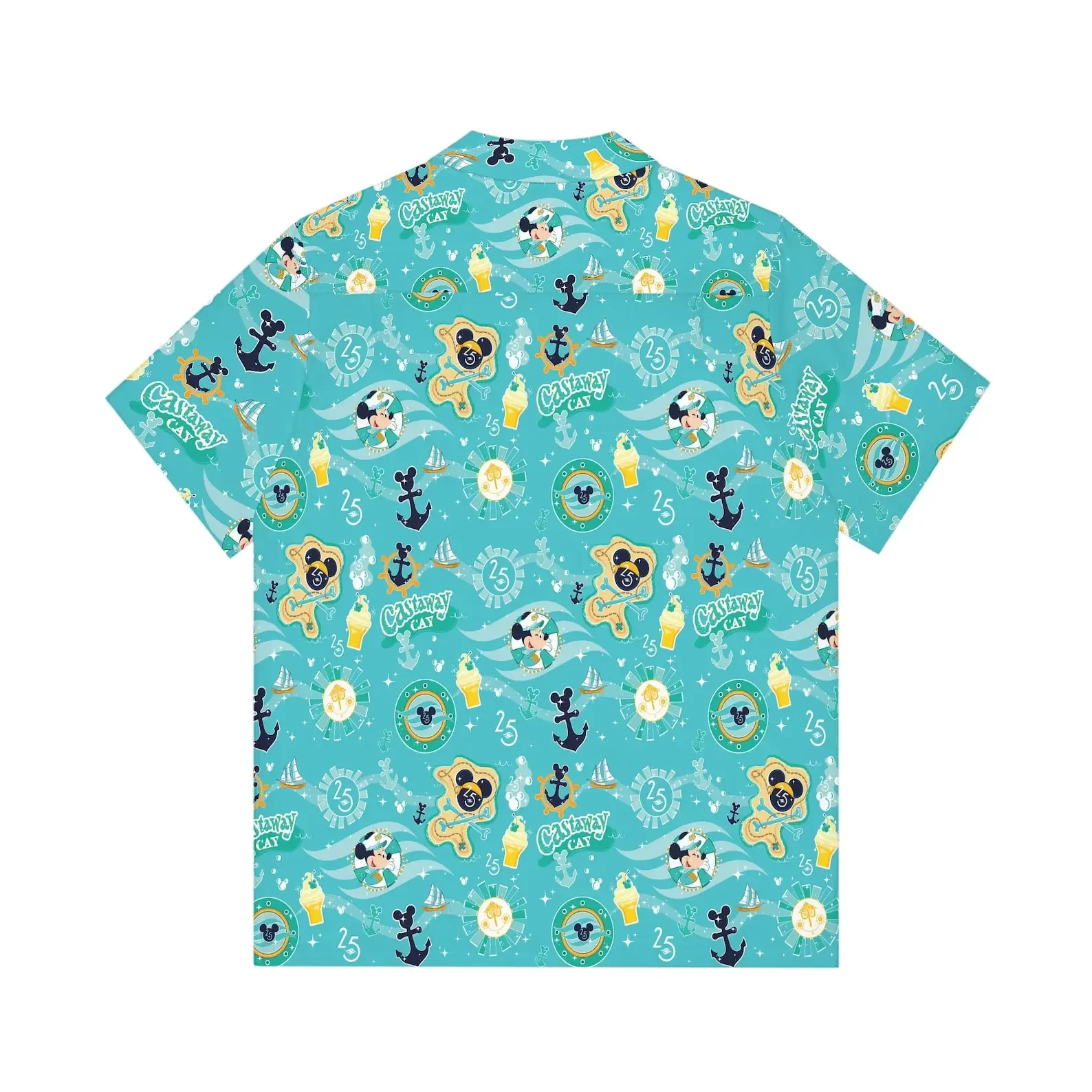 New Mickey Mouse Men's Hawaiian Shirt Disney Cruise Line 25th Anniversary Hawaiian Shirt Men's Vintage Button Down Shirt Summer