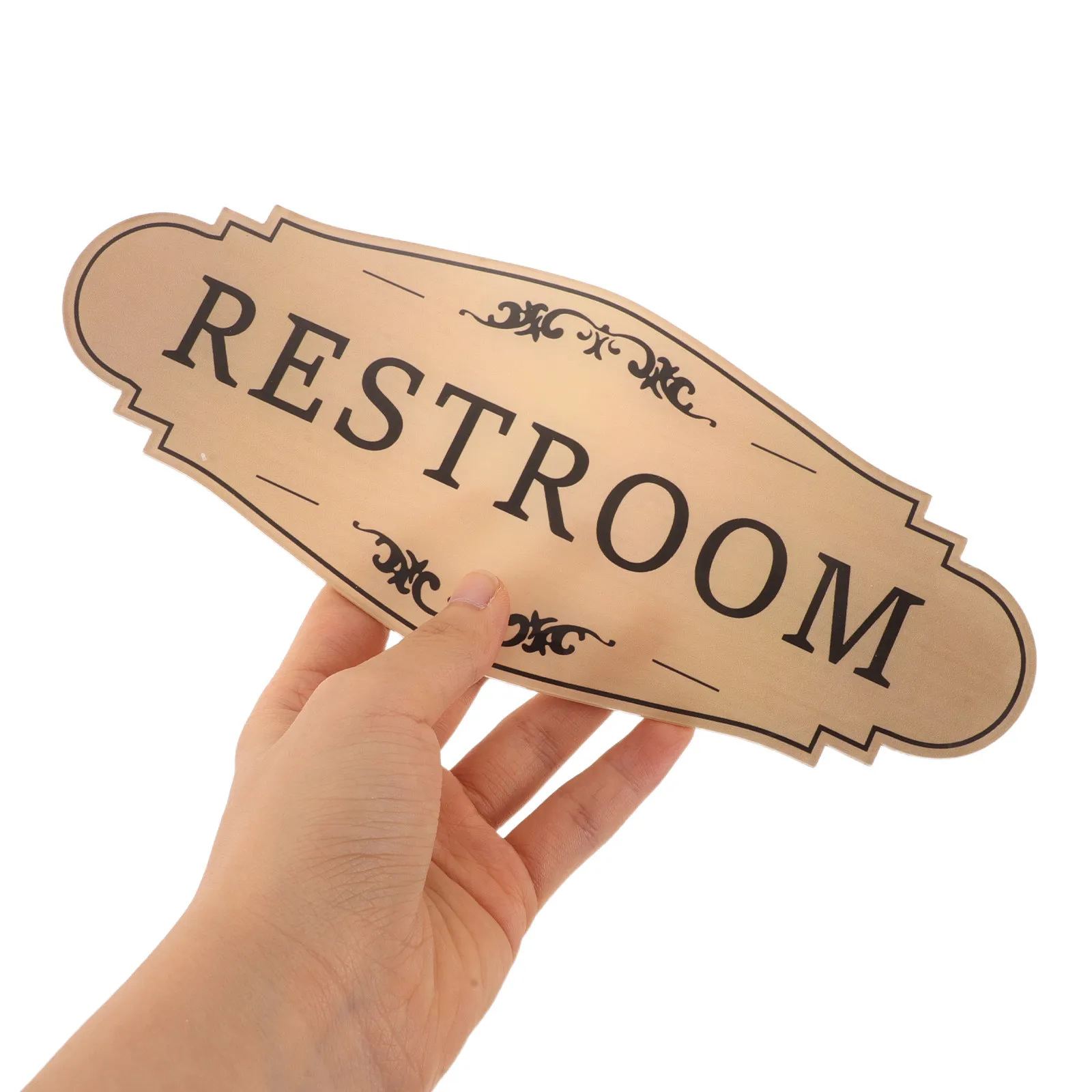 4pcs Restroom Sign Stickers Bathroom Toilet Door Decal Adhesive Wall Sign Office Business Public Ladies Gold Label Decoration