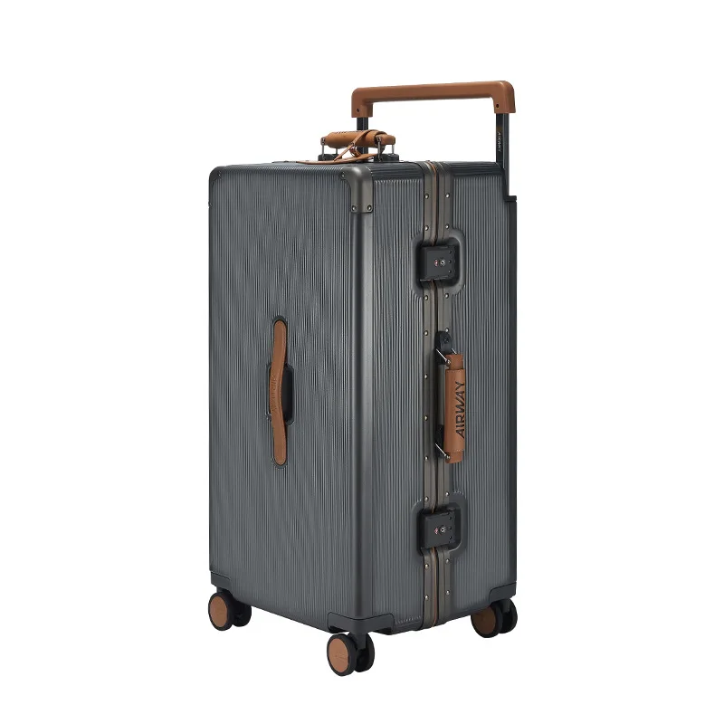 

Metal frame Large capacity thickened wide pull rod Aluminum frame travel mute wheelless luggage