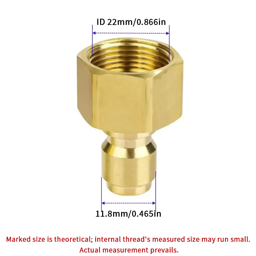 1/4" Quick Connect M22-adapter voor hogedrukreiniger - Universele aansluiting voor waspistool en slang Autowasaccessoire