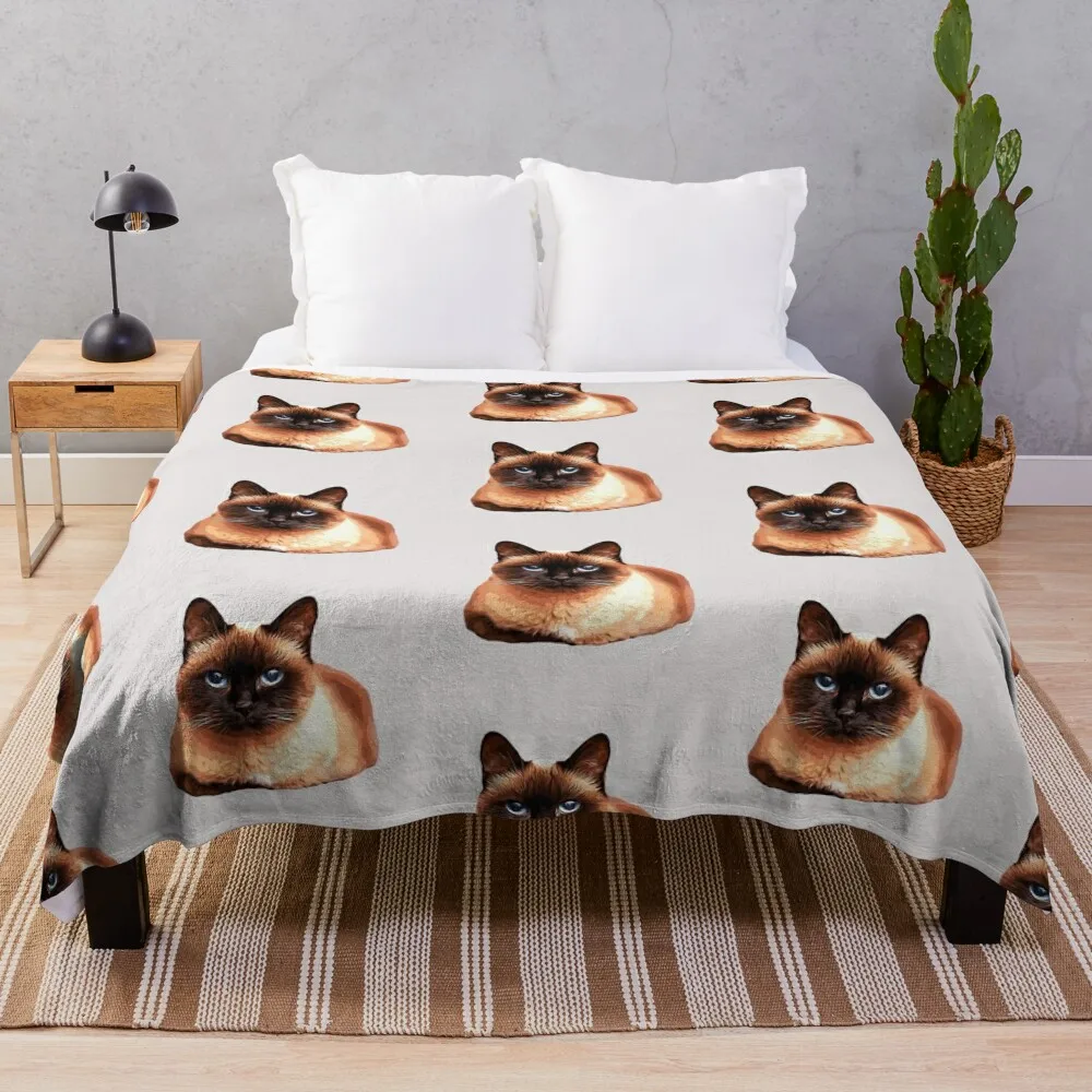 

Siamese Cat Throw Blanket For Baby cosplay anime Flannel valentine gift ideas Blankets