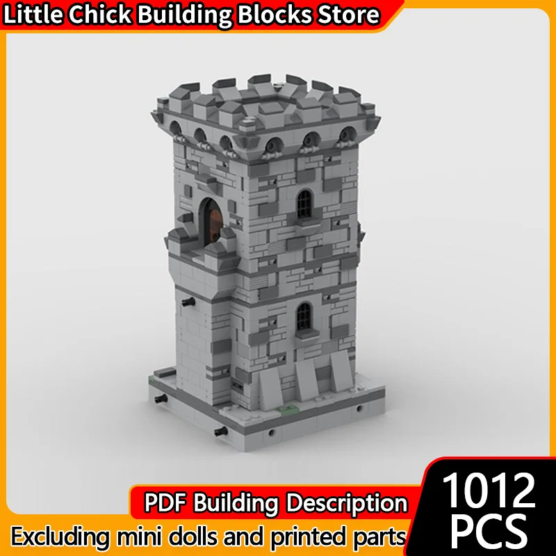 中世の城モデル MOC 組み立てブロック 小さな岩壁塔 モジュール式テクノロジー 子供向けホリデーギフト 組み立ておもちゃセット