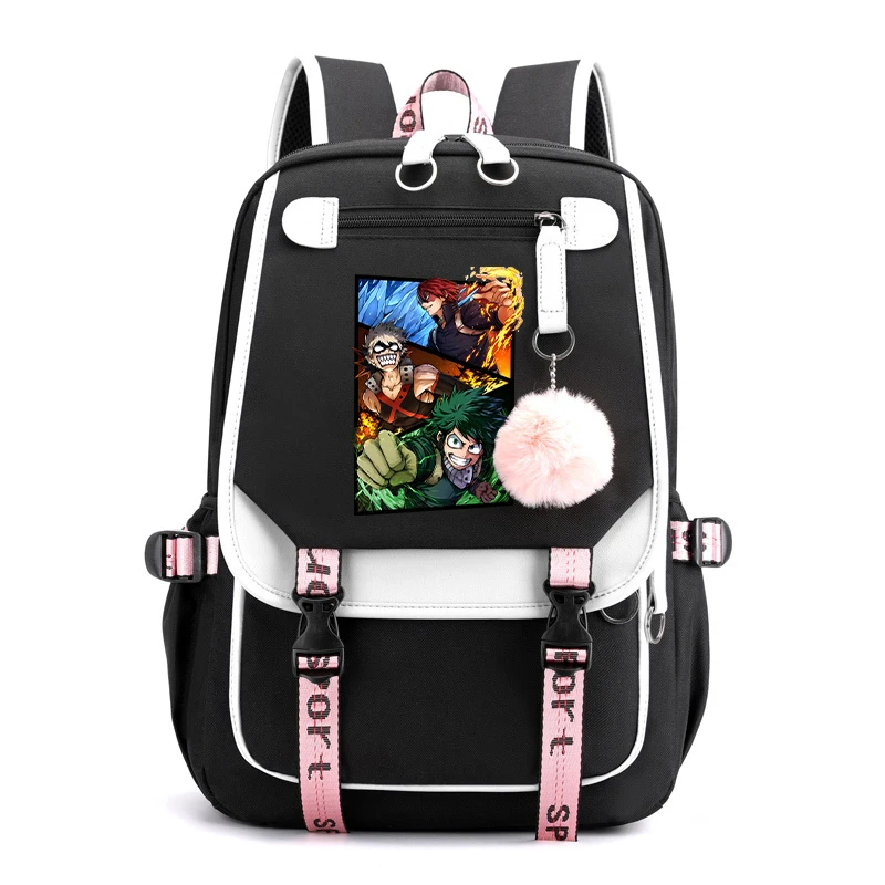 Hot Anime Anime Deku Bakugou Katsuki Todoroki Shoto Backpack Teens Fashion Casual Travel Backpack Boys Girls Daily School Bag