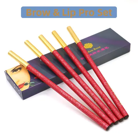 Long Lasting Waterproof  Eyebrow Pencils Peel Off  Red Lip Pencil Set For Microblading Permanent Makeup Pen Eye Liner Gel Pen