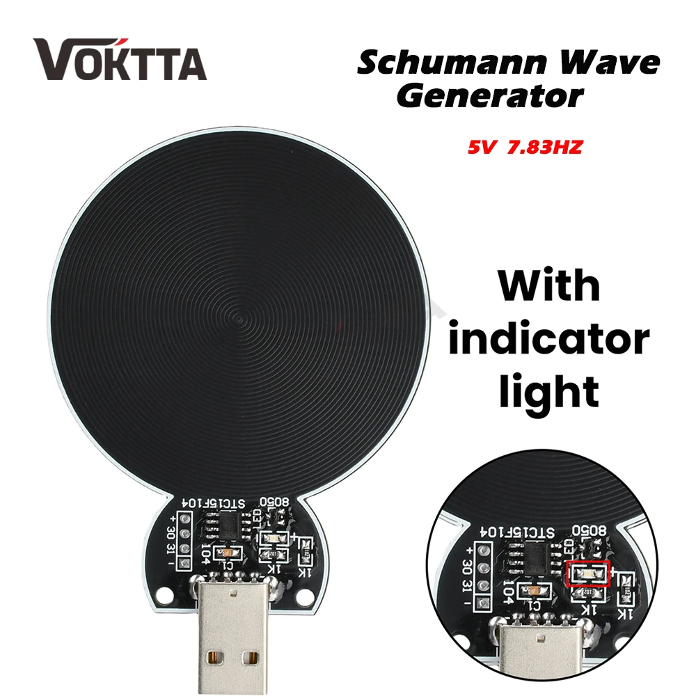 DC 5V 7.83HZ Schumann Wave Generator Signal Generator Square Wave USB Ultra-low Frequency Pulse Chip Waveform Pulse Generator