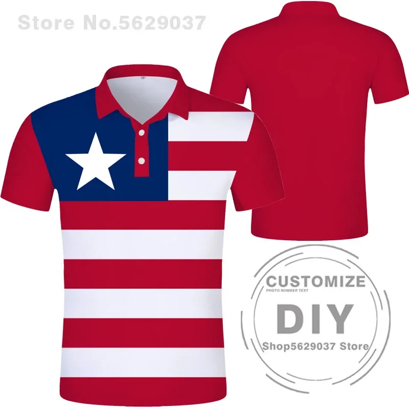 Liberia Polo Shirt Diy Free Custom Made Name Number Lbr Polo Shirt Nation Flag Lr Republic Liberian Country College Logo Clothes