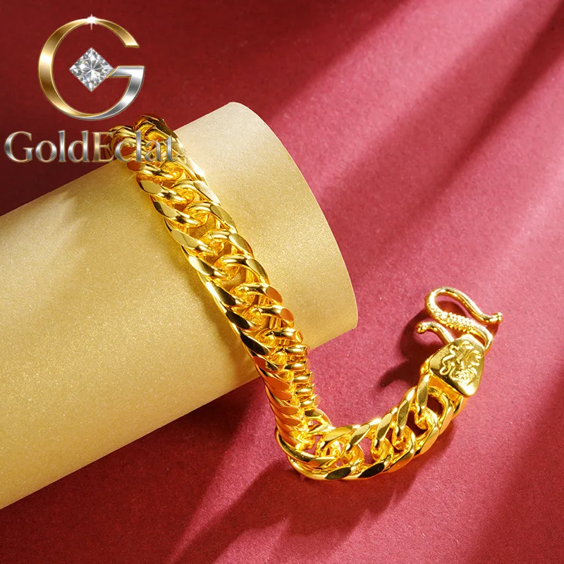 

Мужской браслет GoldEclat Luxury из чистого золота 9999 пробы (24K) с двойной застежкой