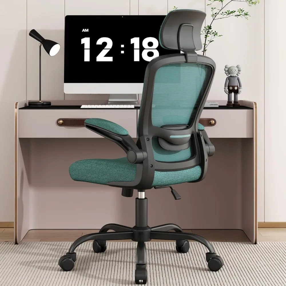 

Home Office Chair, High Back Computer Chair- Adjustable Headrest with Flip-Up Arms, Home Office Chair