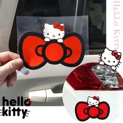 Kawaii Hello Kitty Sticker Bow Tie Car Water Cup Anime Fashion Accessories Cartoon Decor Exquisite Patch Paster Birthday Gift