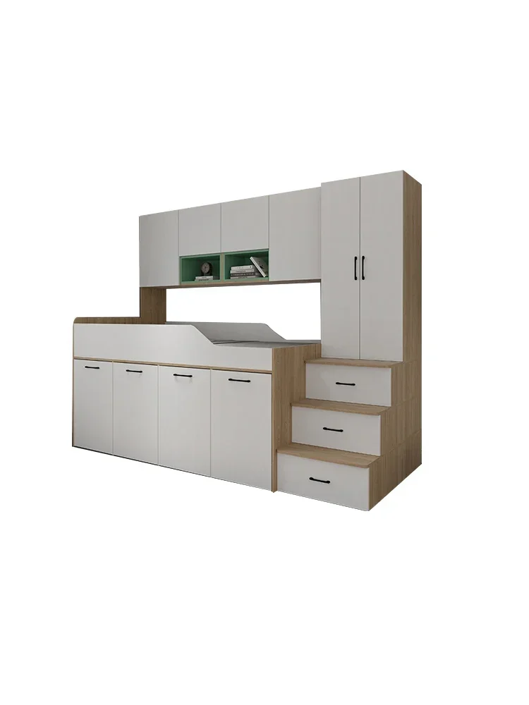 Small apartment small bedroom desk integrated combination multi-functional half height