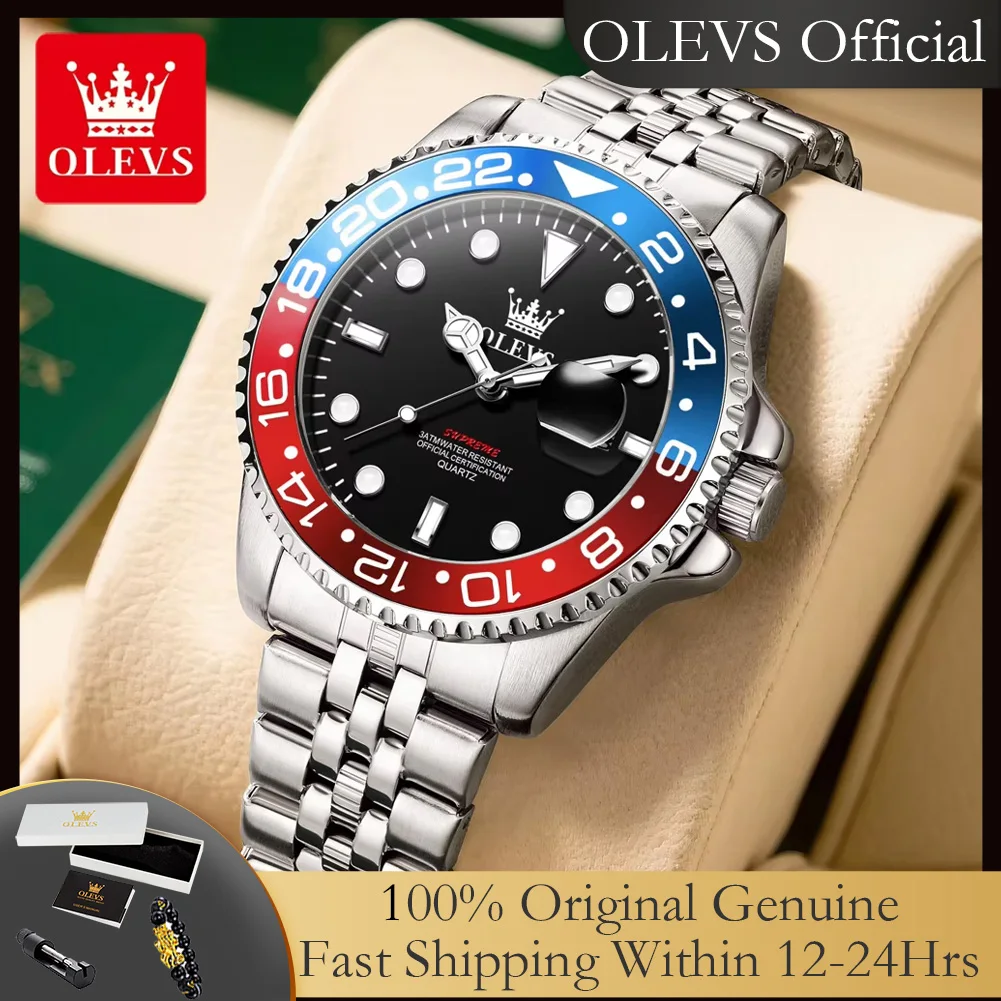

OLEVS 5657, роскошные кварцевые часы для мужчин, лучший бренд, оригинальный календарь из нержавеющей стали, водонепроницаемые светящиеся мужские наручные часы для платья