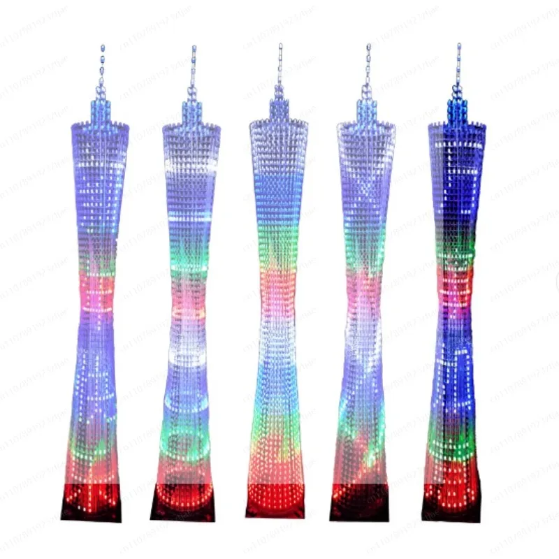 64-Floor Canton Tower DIY Kit LED Small Waist,LAMP Cube Electronic Production Parts STM32 Microcontroller