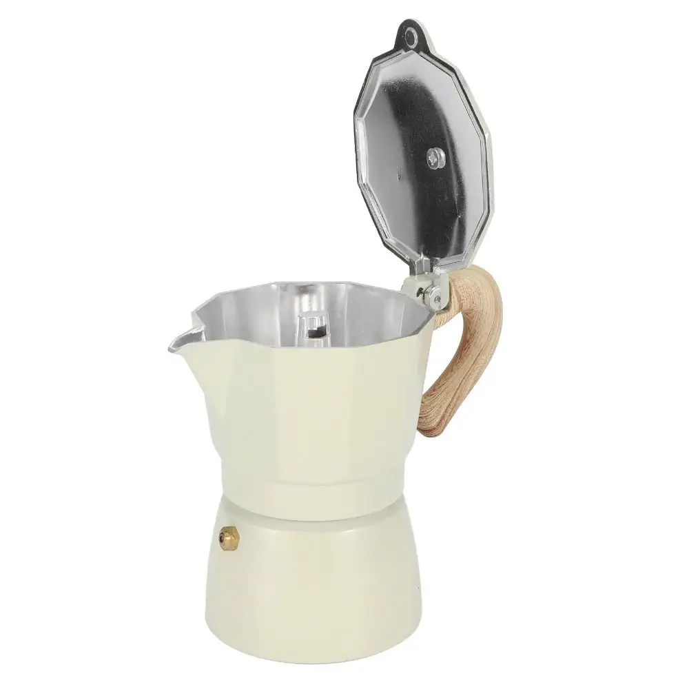 Aluminium Aluminium Moka Pot Faint Yellow 150ML/300ML Moka Pot Octagonal 3-Cup/6-Cup Stovetop Espresso Maker Coffee Shop