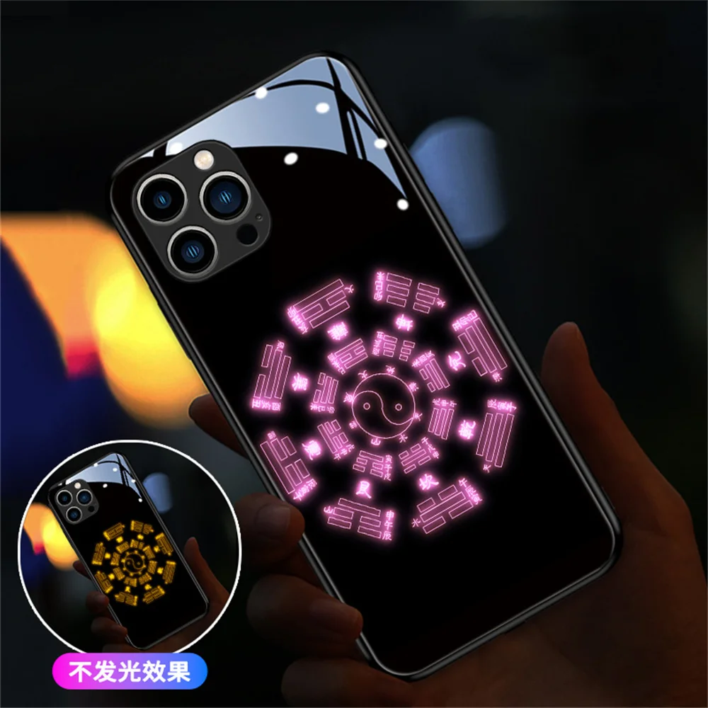 The Great Ultimate Design LED Light Up Glowing Luminous Phone Case Cover For iPhone 15 14 13 Mini 12 11 Pro Max Plus XR XS 6 7 8