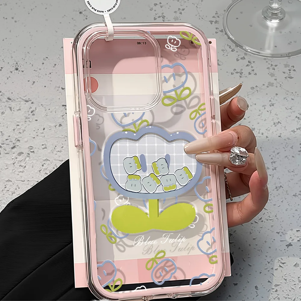Soft TPU Flower Painted Candy Color Phone Case For iPhone 17 Pro Max 16 13 11 15 14 12 Air 17promax 2 in 1 Transparent Cover