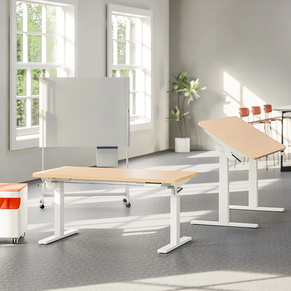 High Quality Sit Stand Desk School Drawing Table Adjustable Drafting Painting Desk Metal Folding Student Drawing Table