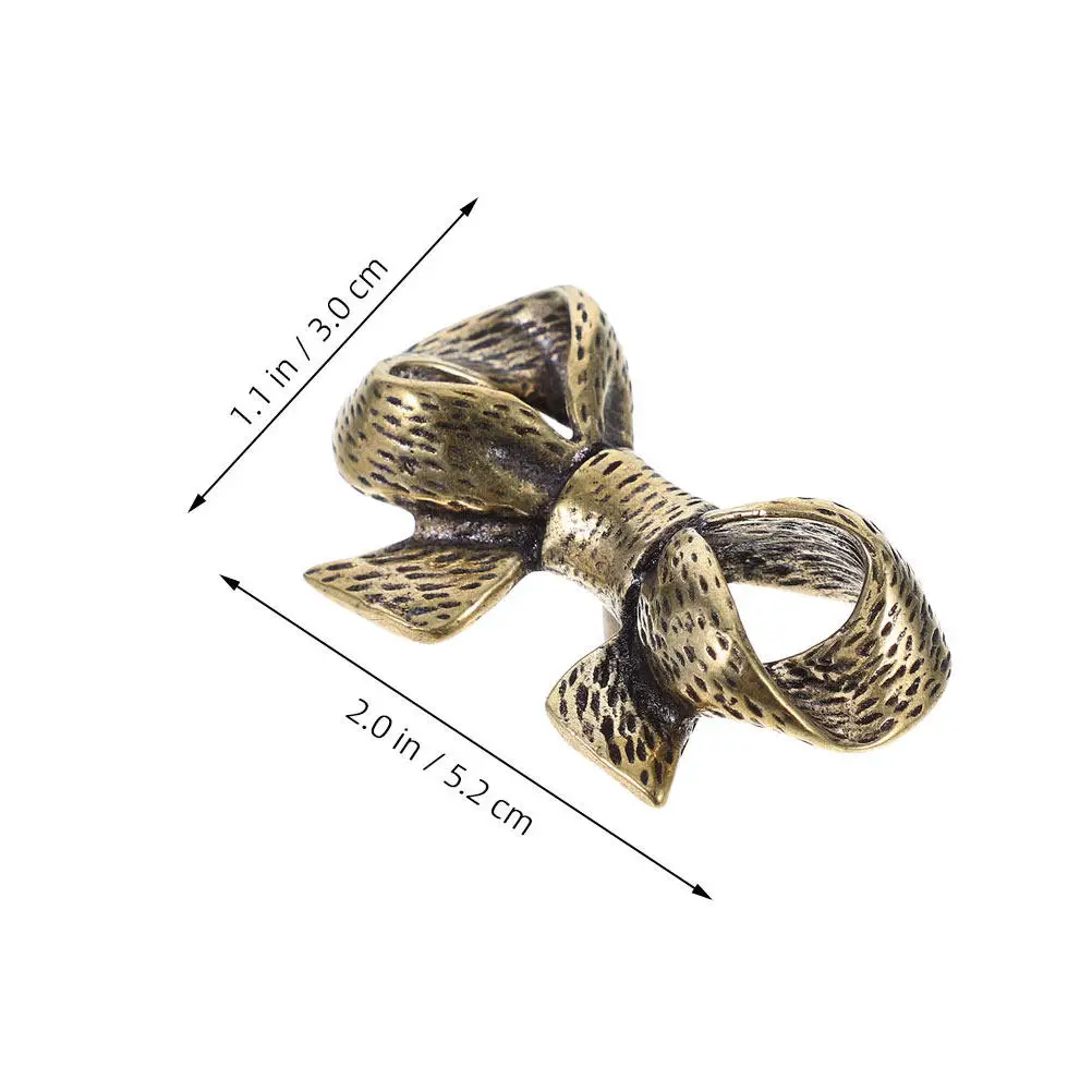 2Pcs Brass Bowknot Cabinet Door Handles Brass Bow Pulls Decorative Drawer Handles Nordic Style Vintage Knobs Door Pull Handle