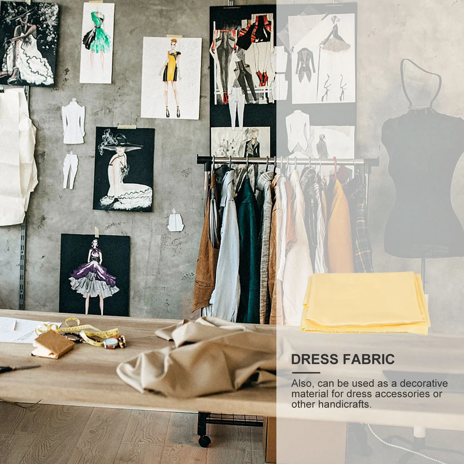 

Dress Fabric Satin Decorative Clothing Multi-Function DIY Supplies Bright Color Romantic Design Cuttable Sewing Accessory