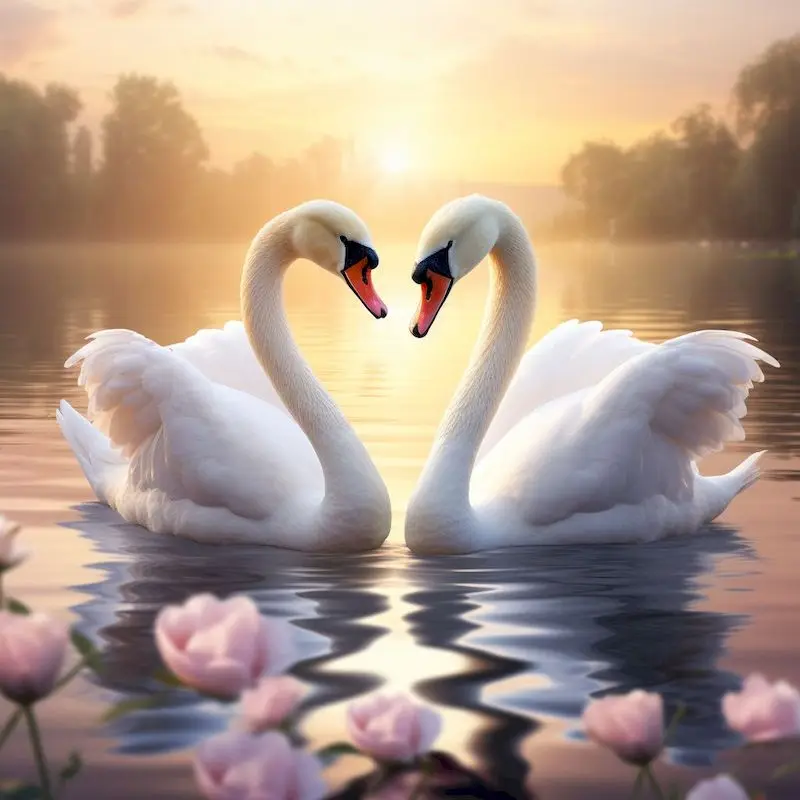 CHENISTORY 5D Diamond Painting Swan Full Round Scenery Diy Diamond Embroidery Wall Decoration Diamond Art Gift Pictures Lake