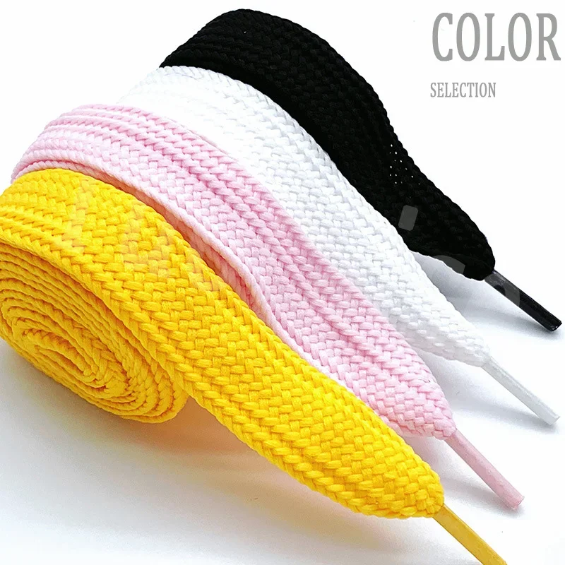 1Pair 2cm Wide Flat Shoelaces Hollow Colored High Quality Soft Laces Board Shoes Canvas Shoes for Sneakers Sports Shoes Shoelace