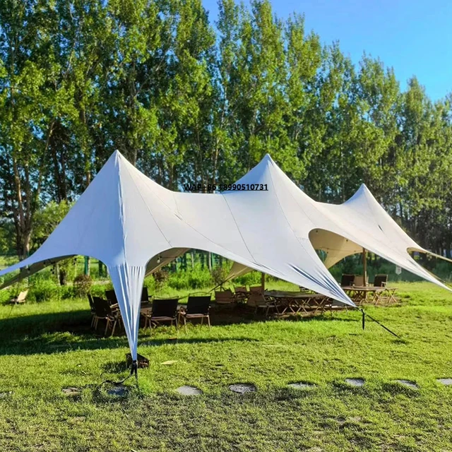 

camping tent Outdoor Luxury Tent Glamping party Large canopy camping tent Hotel triple-peak canopy