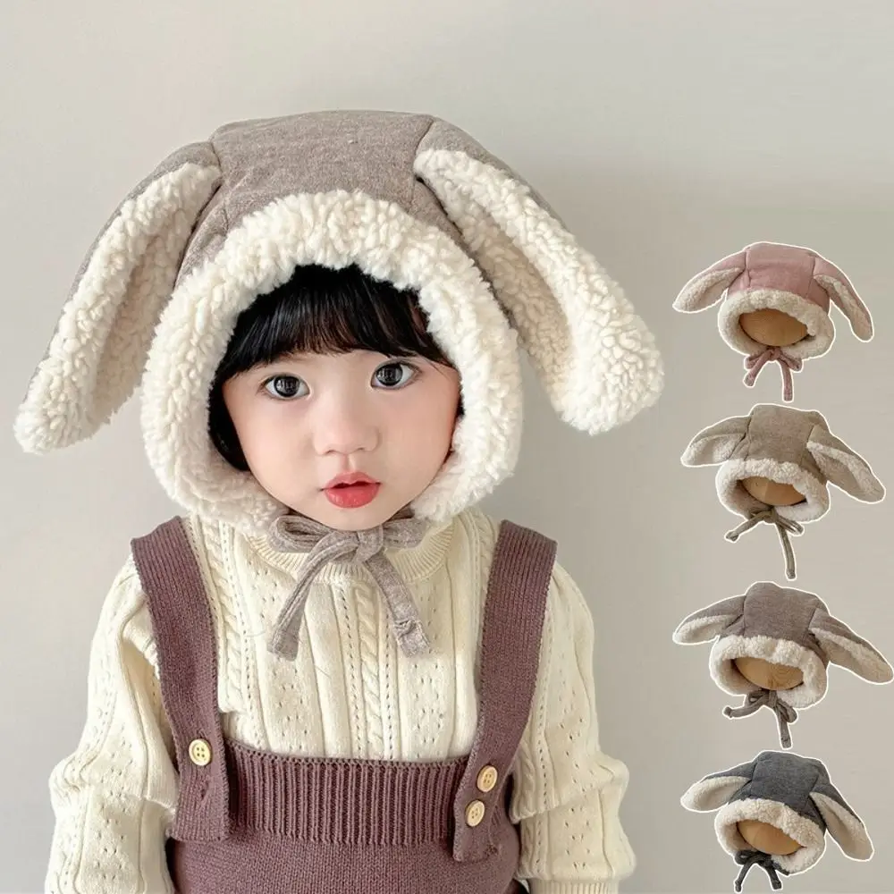 

Kawaii Cute Rabbit Ear Hat Fleece Thick Baby Beanie Cap Winter Warm Ear Protection Hat Boys Girls