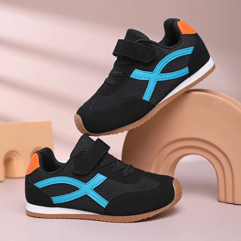 Kinder-Sneaker im Retro-Stil, atmungsaktive Mesh-Sportschuhe für den Frühling, rutschfeste, weiche Sohle, leichte Freizeitschuhe für Jungen und Mädchen – Detail 4