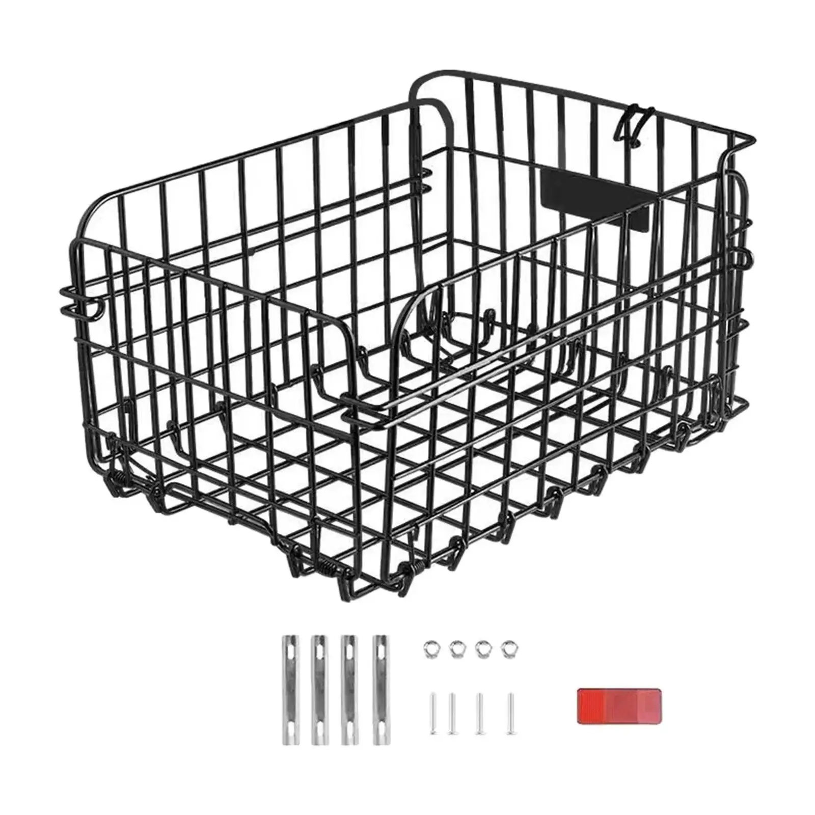 

Большая металлическая складная корзина для велосипеда, черная, для горного велосипеда, для продуктов и необходимых вещей