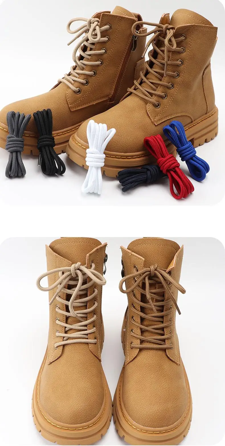 Klassische, runde Schnürsenkel in 20 Farben, strapazierfähig, einfarbig, für Sneaker und Stiefel, Schnürsenkel, 70 cm/90 cm/120 cm/150 cm, 1 Paar. – Detail 5