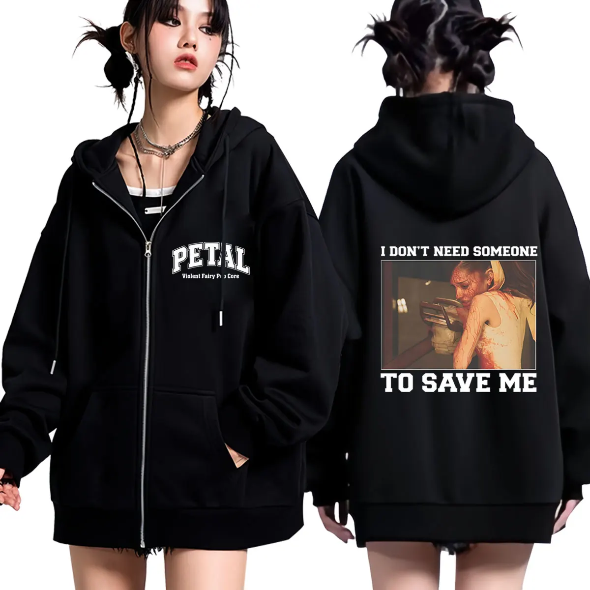 Ariana Grande Petal Core 2026 Print Zipper Hoodie Men Women Fashion Clothing Sweatshirts Winter Aesthetic Trend Zip Up Jacket