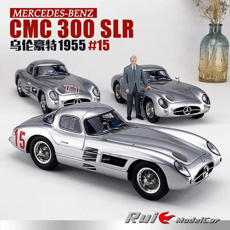 CMC 1:18 Mercedes-Benz 300 SLR 1955 Uhlenhout sports car diecast alloy model, boys collection toys, children's holiday gifts.