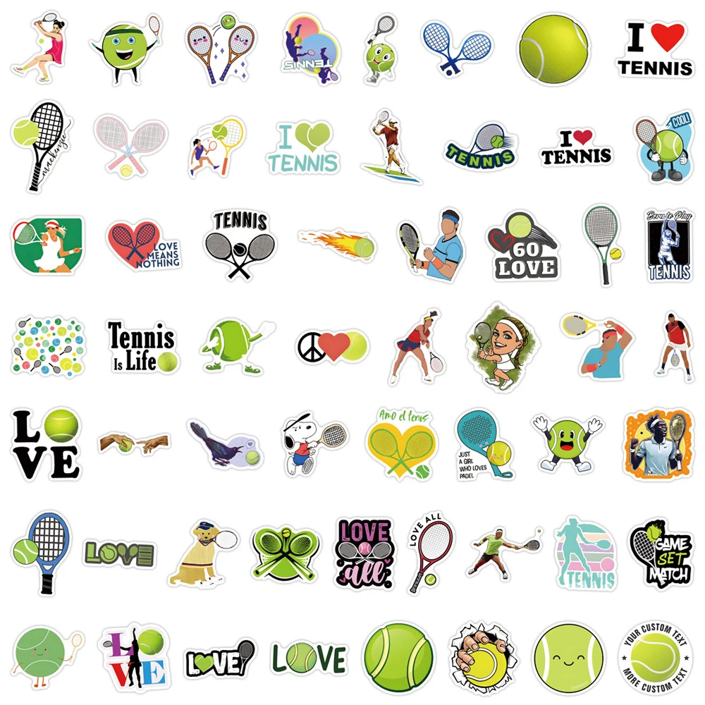 10/30/55/110PCS Tennis Sports Cartoon Stickers Decorative DIY Fridge Scrapbook Luggage Skateboard Phone Graffiti Decals Sticker