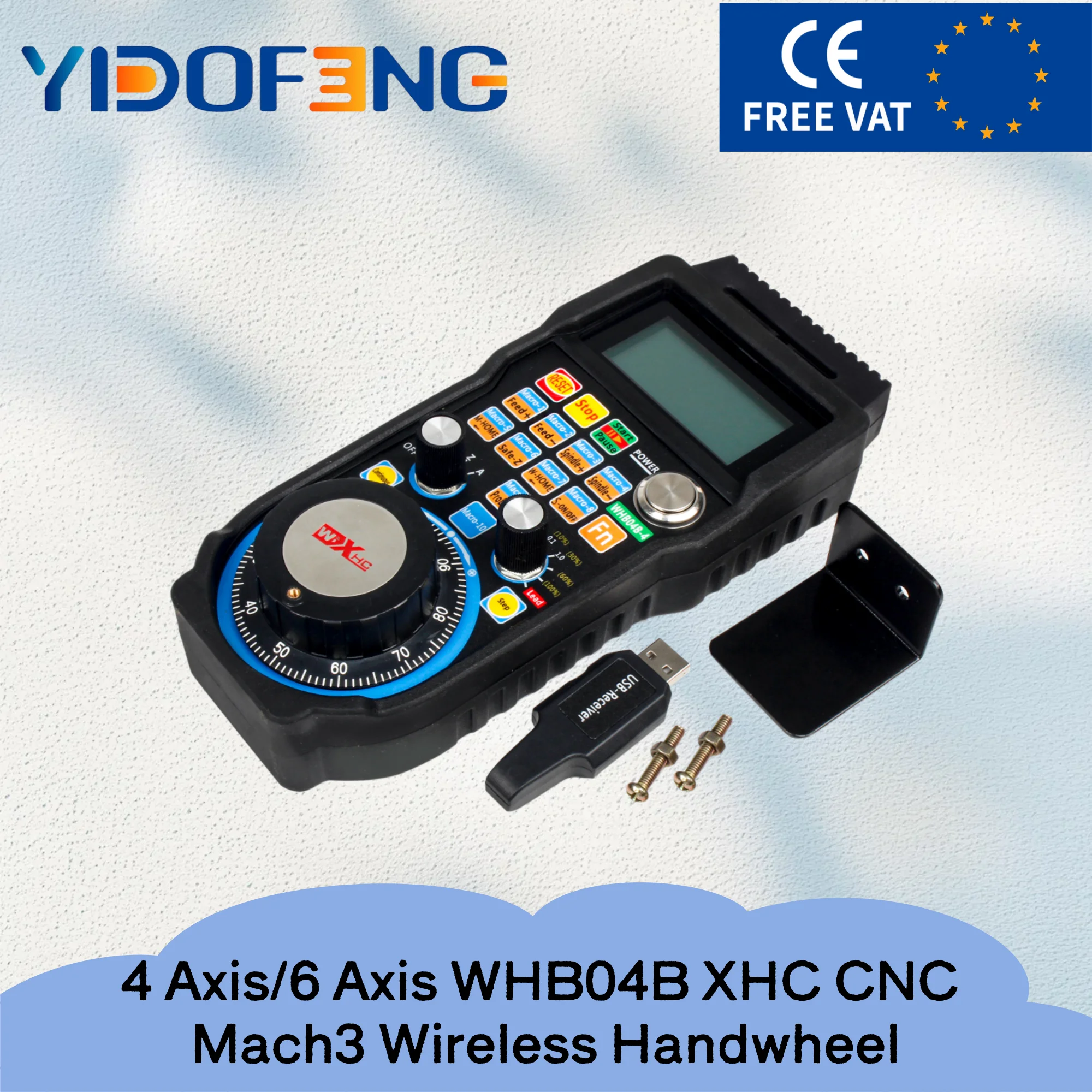 【Esente da IVA per l'UE】 Volantino wireless MPG WHB04B per controller CNC a 4/6 assi per fresatrice e tornio MACH3