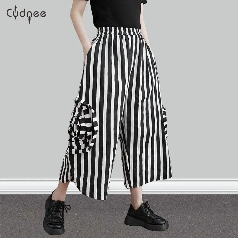 Women's Wide Leg Pants With Pockets High Waist Loose Casual Trousers Business Work Palazzo Pants Summer Capris