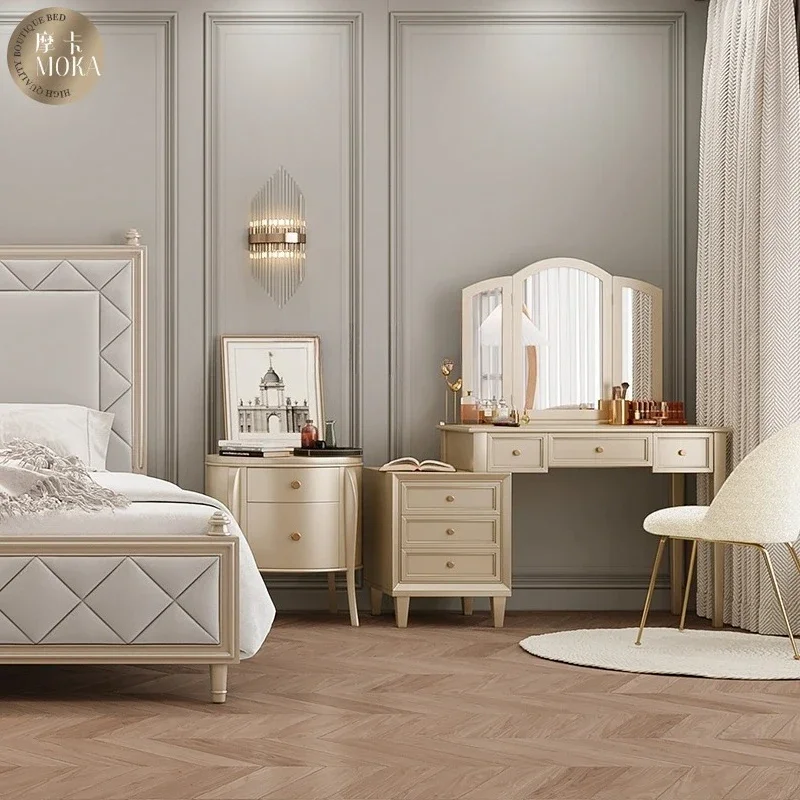 American Light Luxury Dresser Bedroom Modern Minimalist Desk All-in-One Cabinet High-End Elegant Dresser furniture