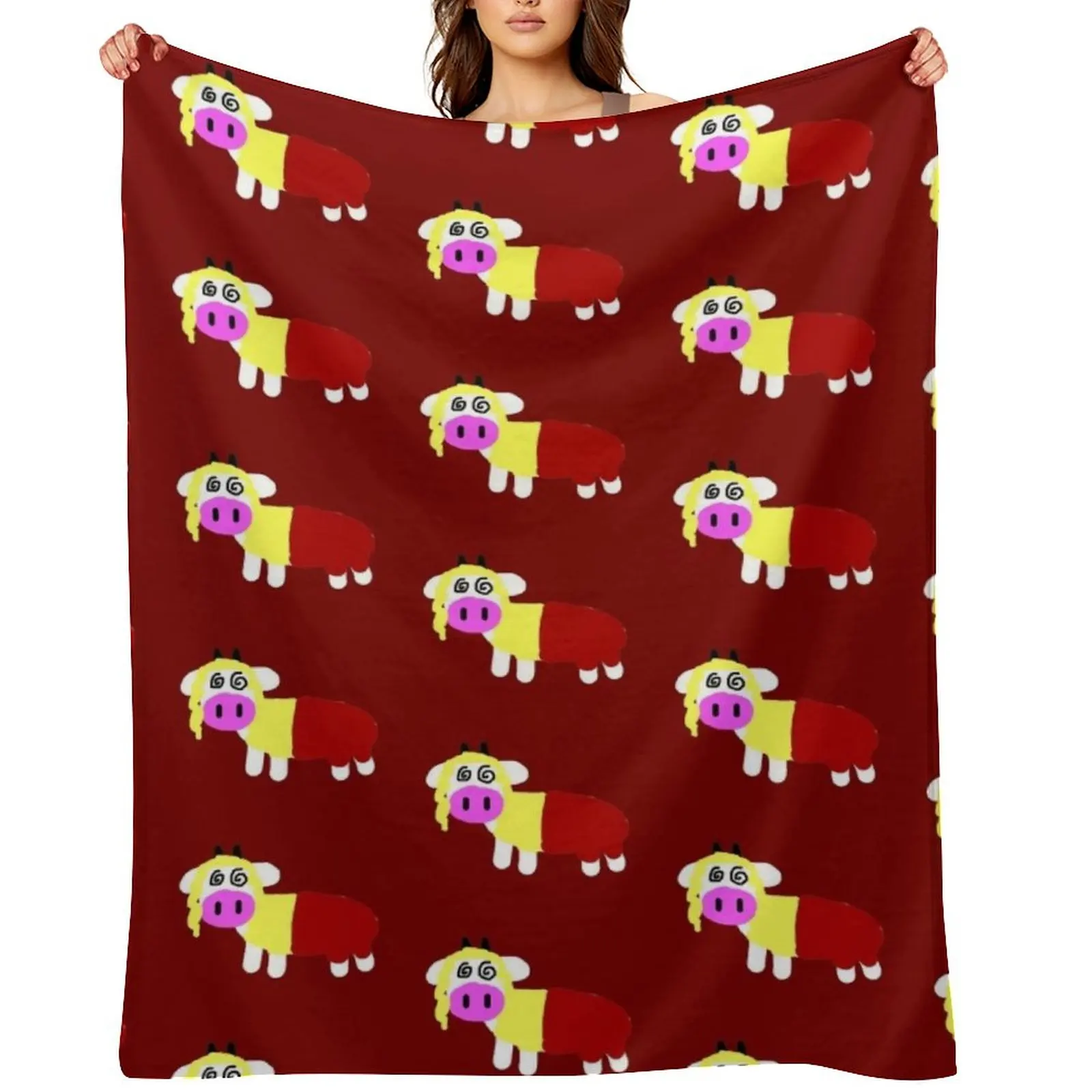 

Crazy Cow Throw Blanket Cute Plaid Bed Luxury Designer christmas gifts Blankets