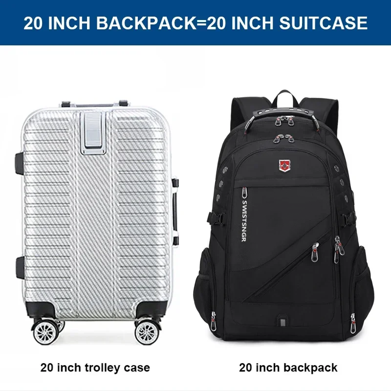 New 20 Inch Laptop Backpacks Man Anti-thief Fashion Men Backpack Waterproof USB Charging Travel Bag Male Mochila High Capacity