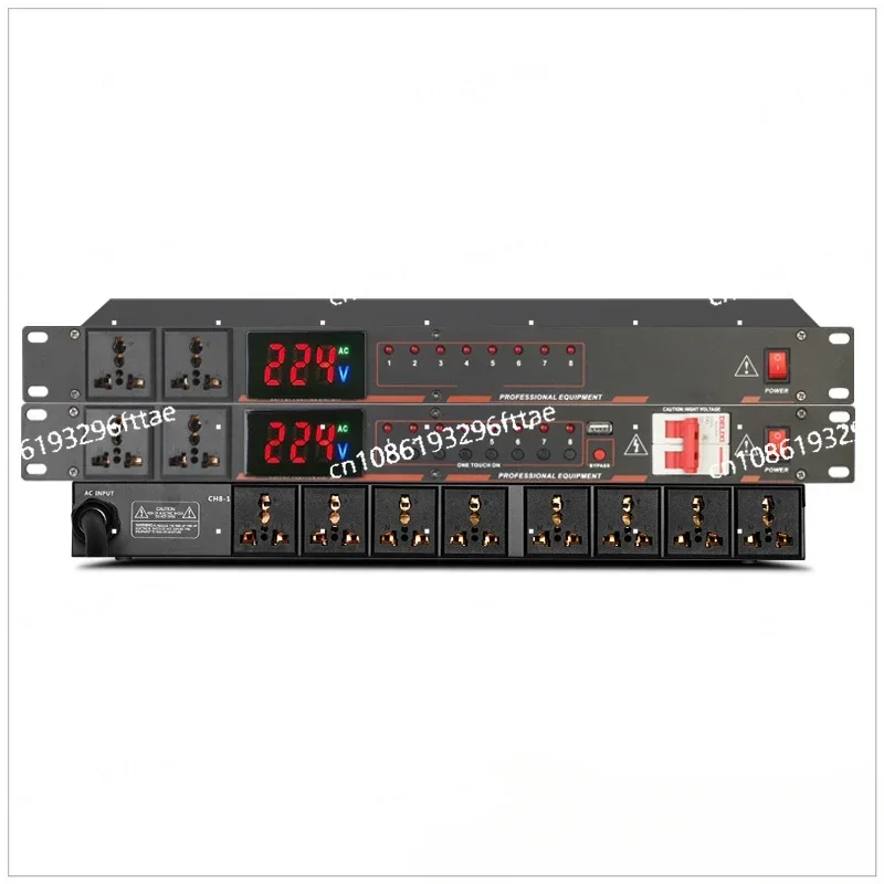 Professional 10-way Power Sequencer 8-way High-power Amplifier Control Manager Socket Intelligent Electric Conference Display