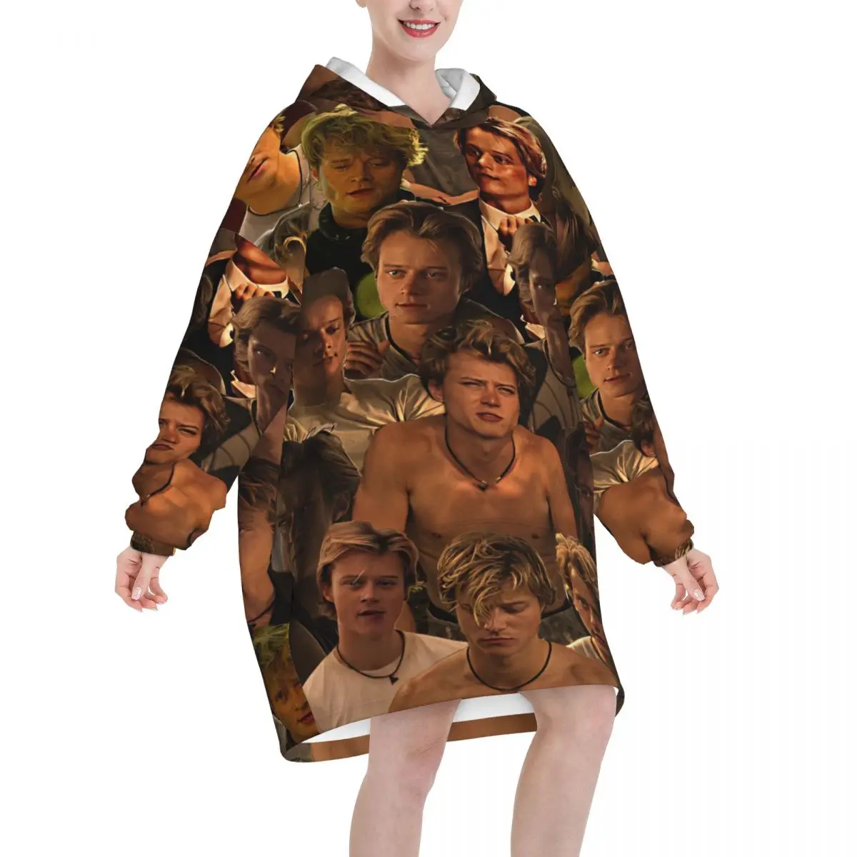 JJ Maybank Oversized Blanket Hoodie Sweatshirt Long Fleece Hooded Wearable Blanket with Large Pocket for Women Men